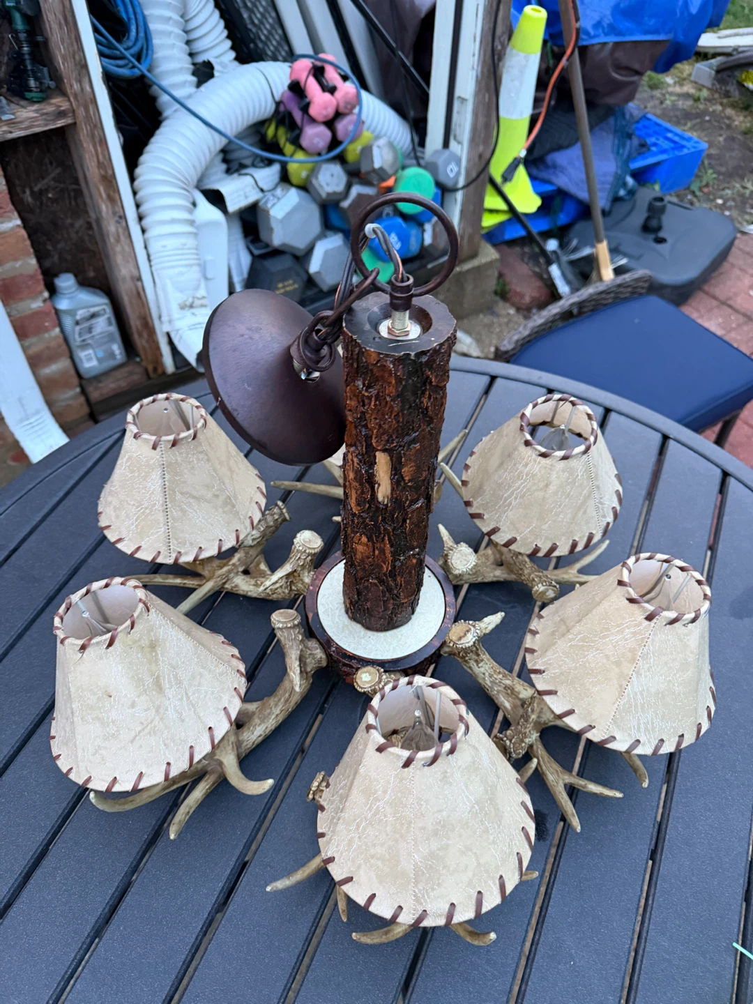 Antler Chandelier with 6 Lampshades - photo 4