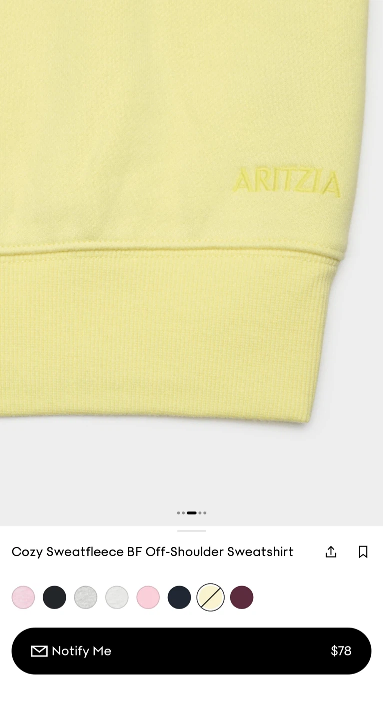 NWOT Aritzia Sweatfleece Off-Shoulder Sweatshirt - photo 2