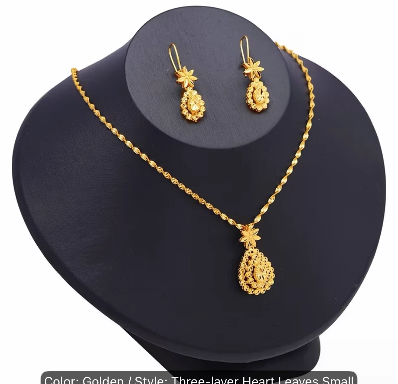 Gold Necklace and Earring Set - photo 2