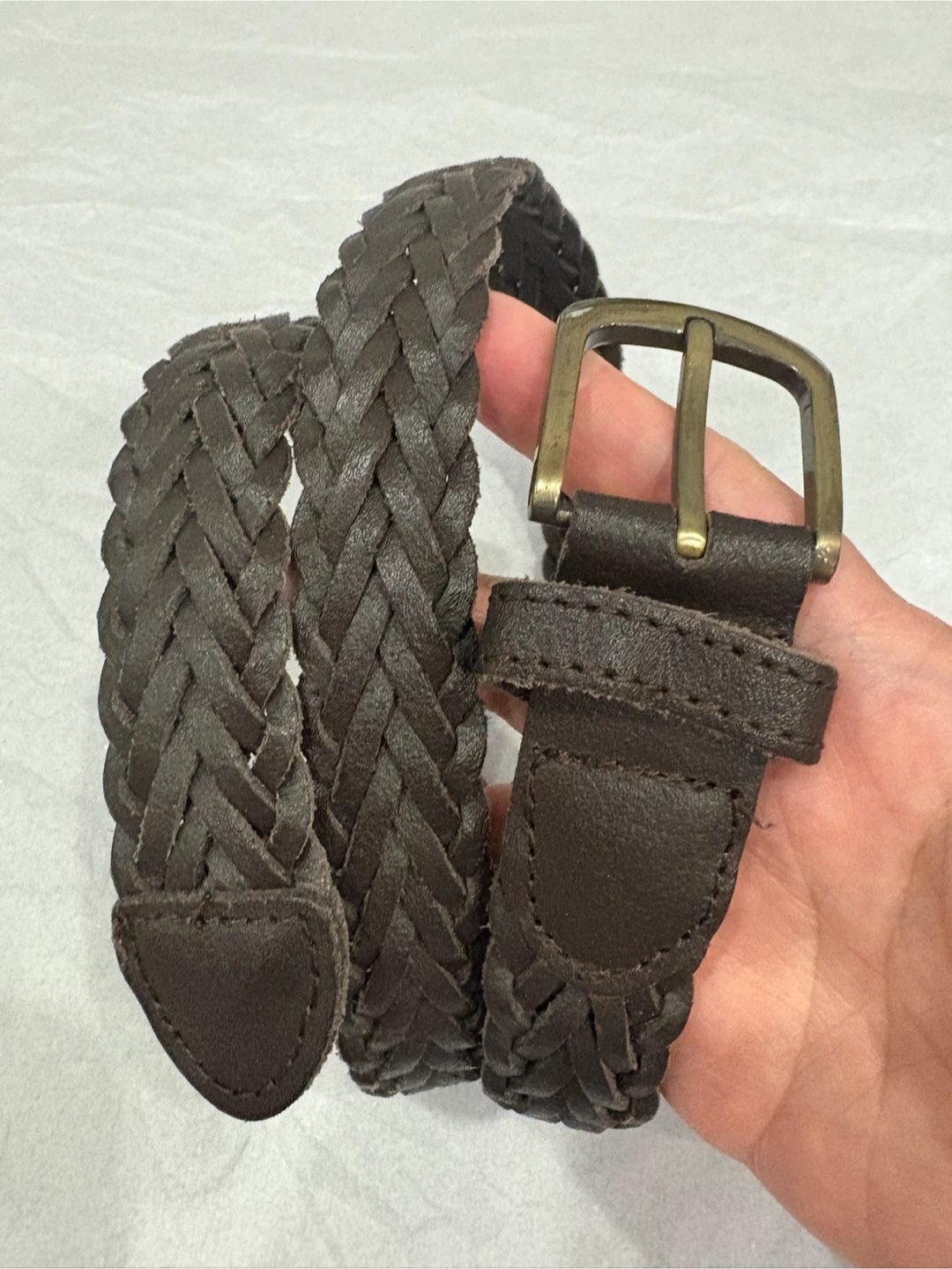 Genuine Leather Braided Belt-S-M - photo 2