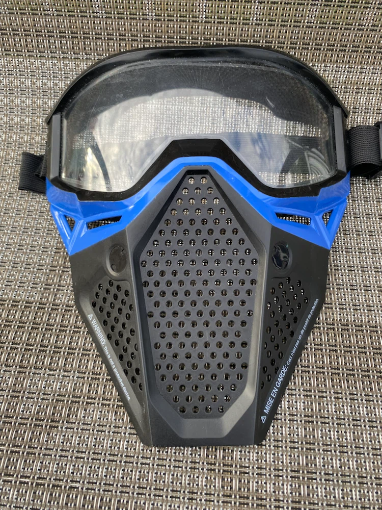 Blue and Black Airsoft Mask with Goggles