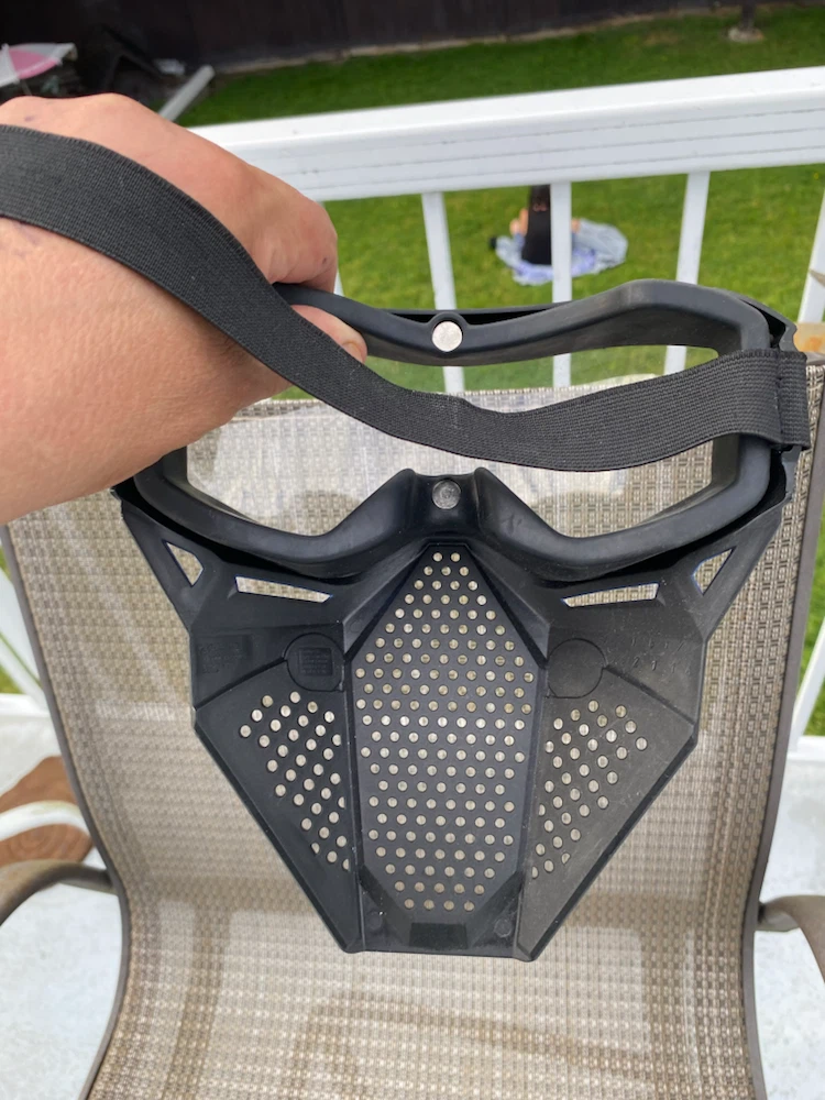 Blue and Black Airsoft Mask with Goggles - photo 2