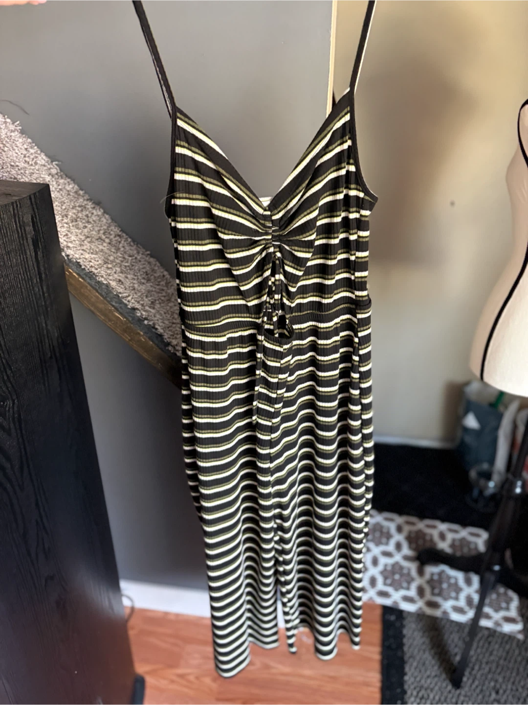 Striped Cutout Spaghetti Strap Jumpsuit
