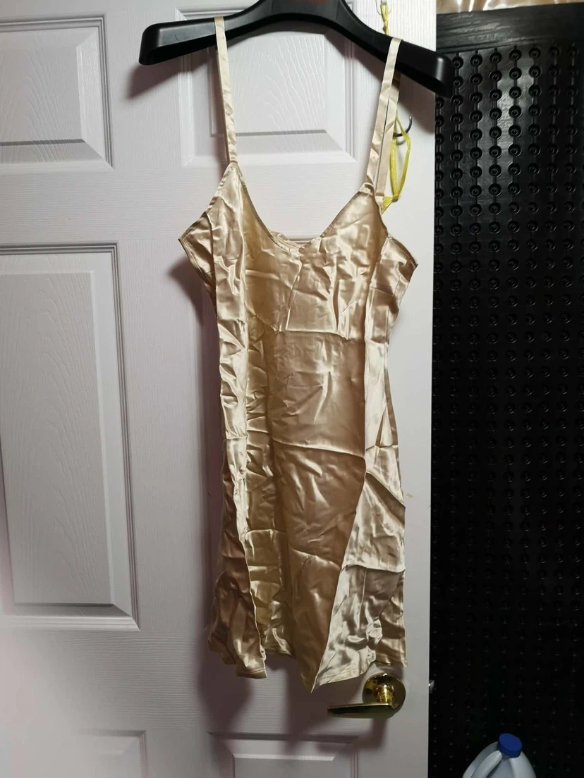 Champagne Satin Slip Dress