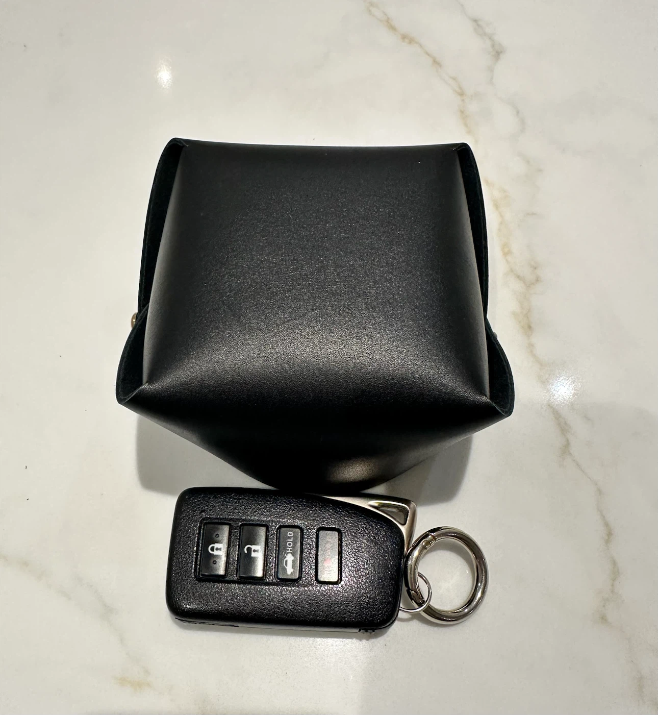 NEW! Black Leather Catch-All Tray with Snaps - photo 2