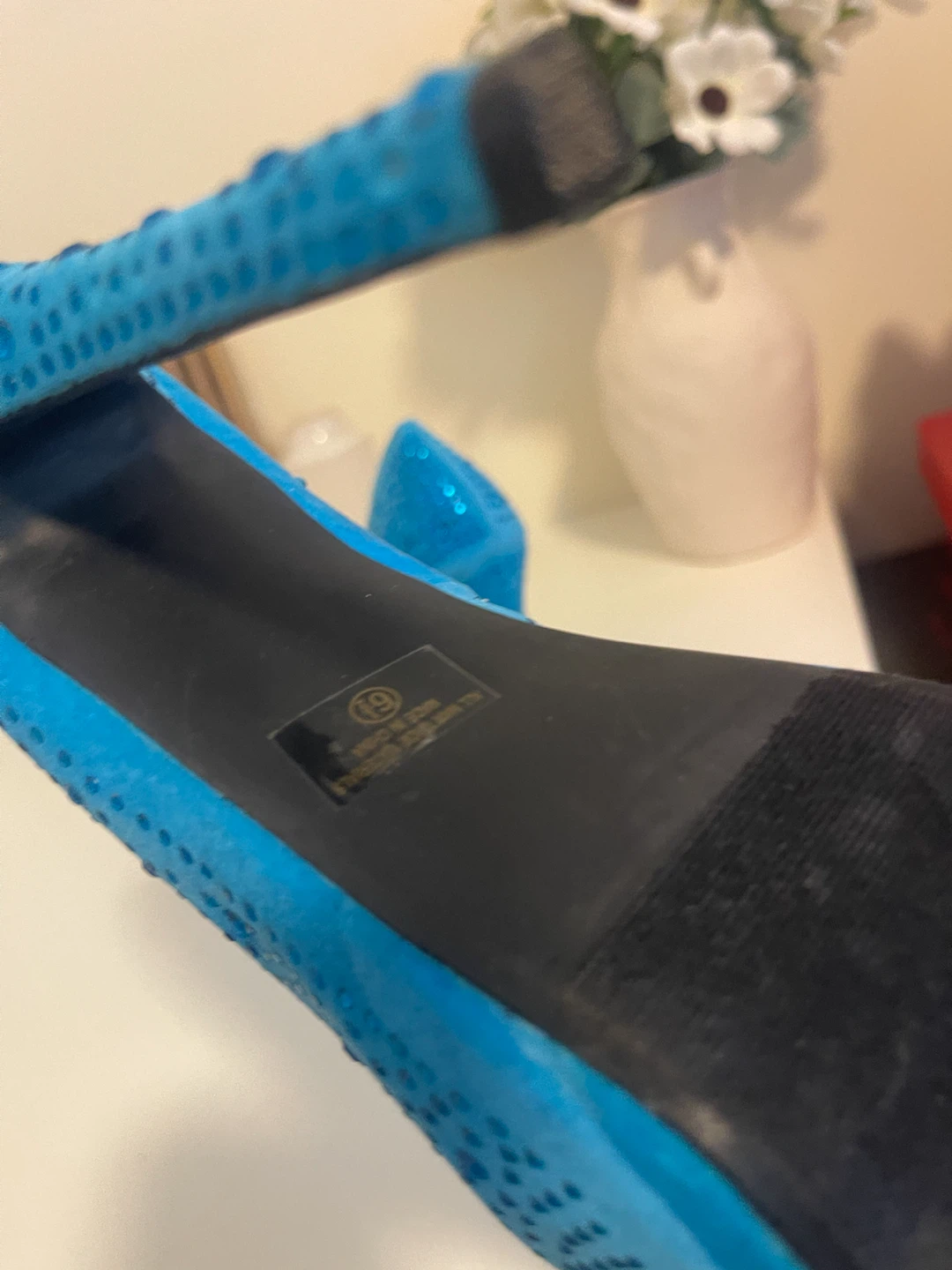 Turquoise Rhinestone Platform Heels - photo 4