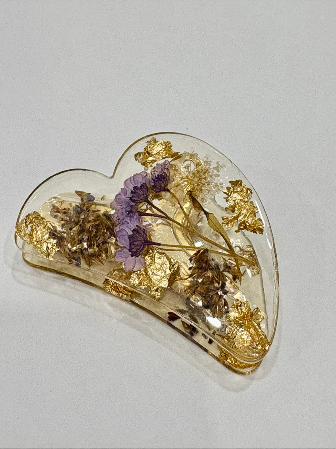 Heart-Shaped Resin Hair Claw Clip
