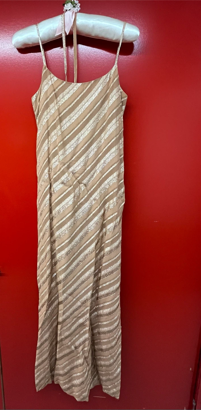 Gold Shimmer Dress with Matching Jacket Set - photo 4
