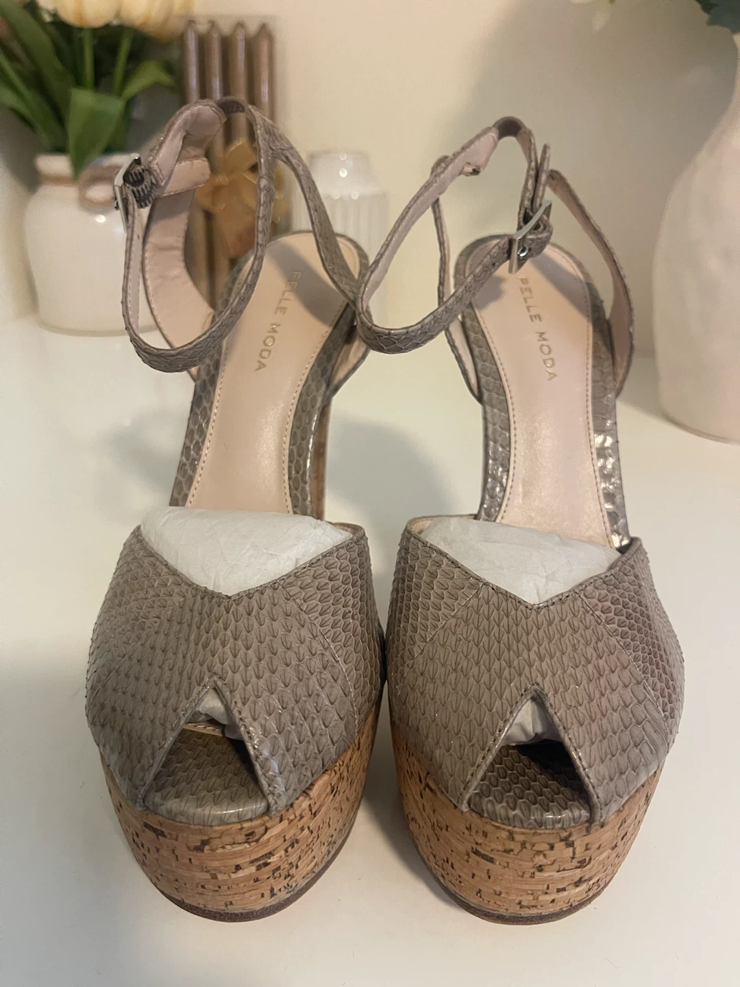 Pelle Moda Cork Platform Heels - Size 6.5 - photo 2