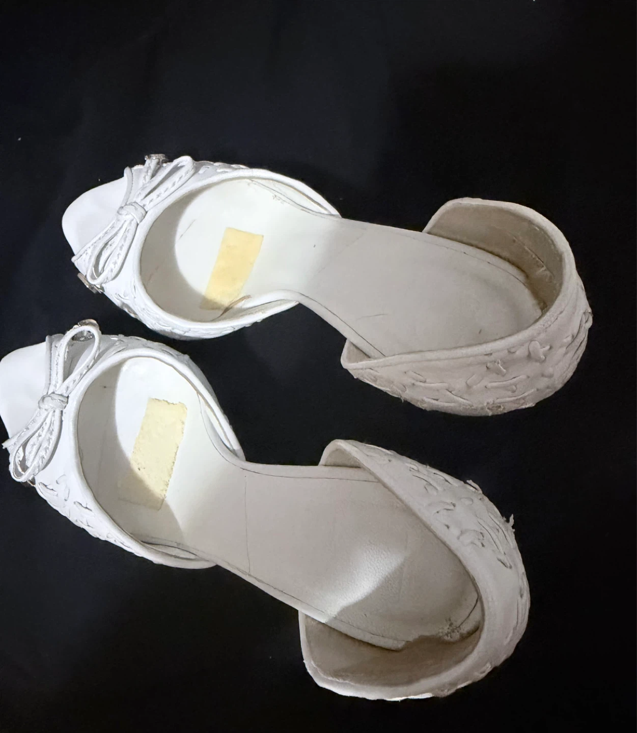 Dior White Leather Heels Size 36.5