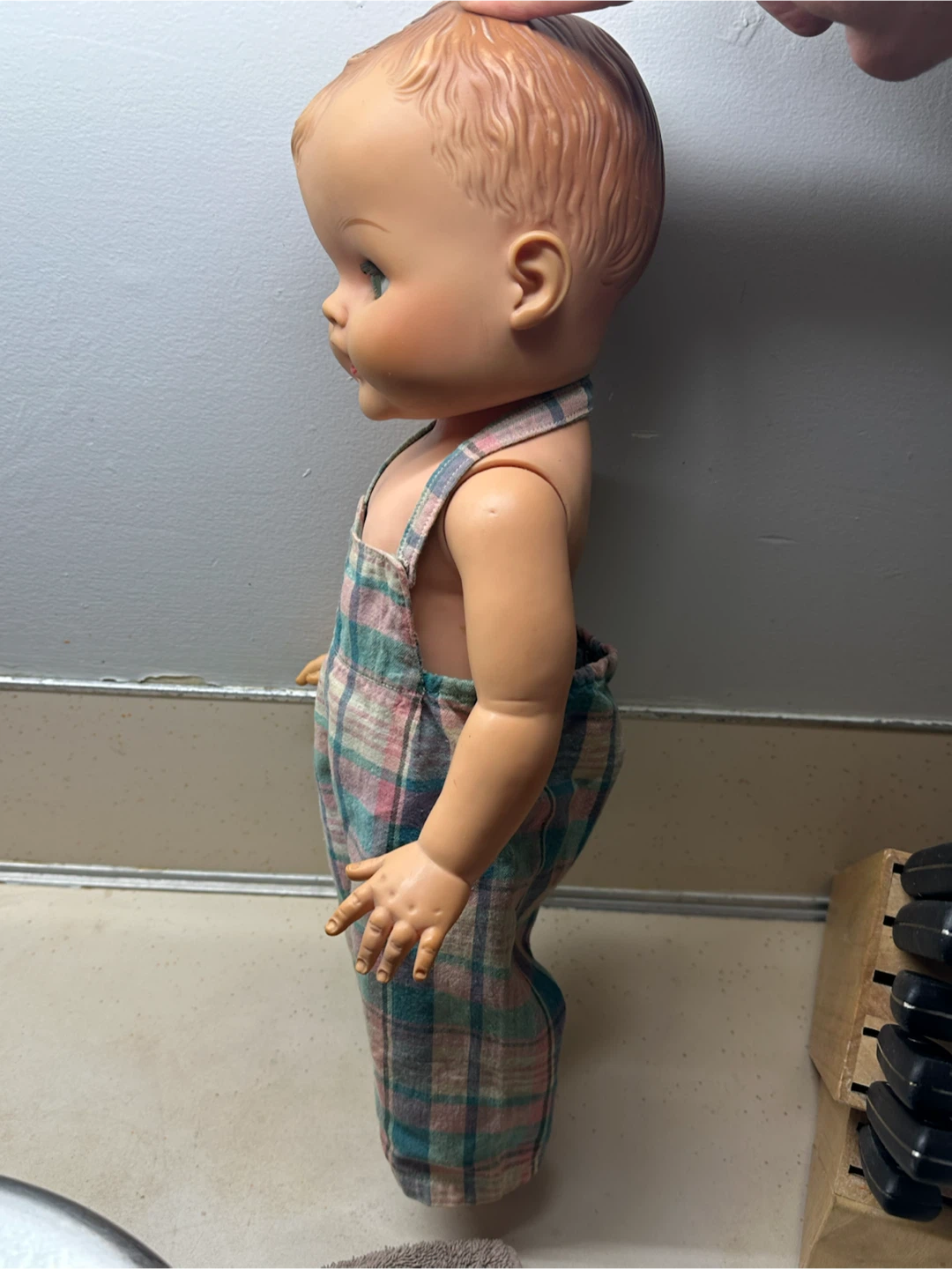 Vtg 1950s Dee Cee 19” Drink Wet Baby Doll Molded Hair - photo 4