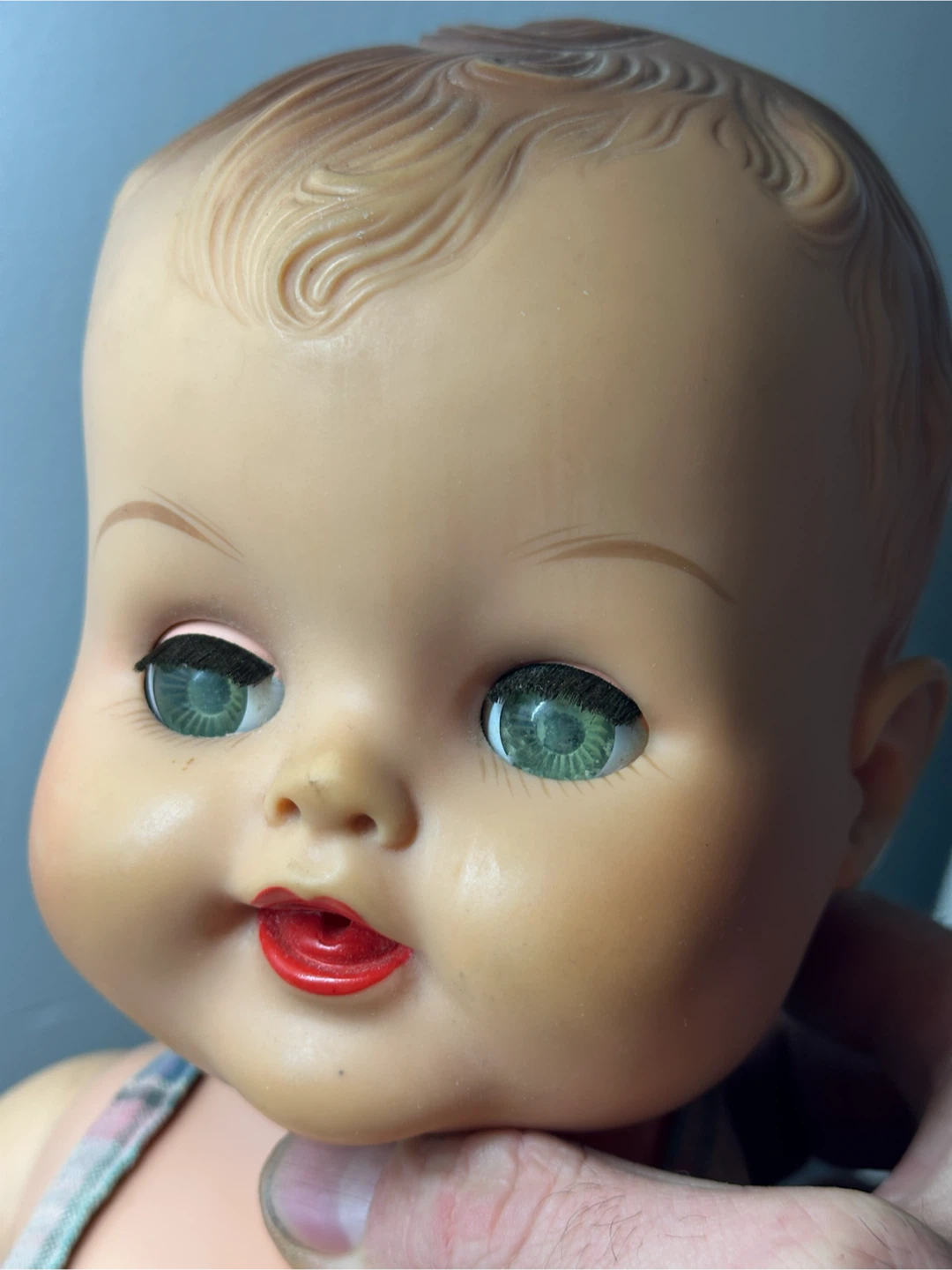 Vtg 1950s Dee Cee 19” Drink Wet Baby Doll Molded Hair - photo 5