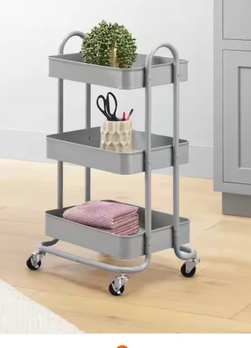 3-Tier Metal Rolling Storage Cart - photo 5
