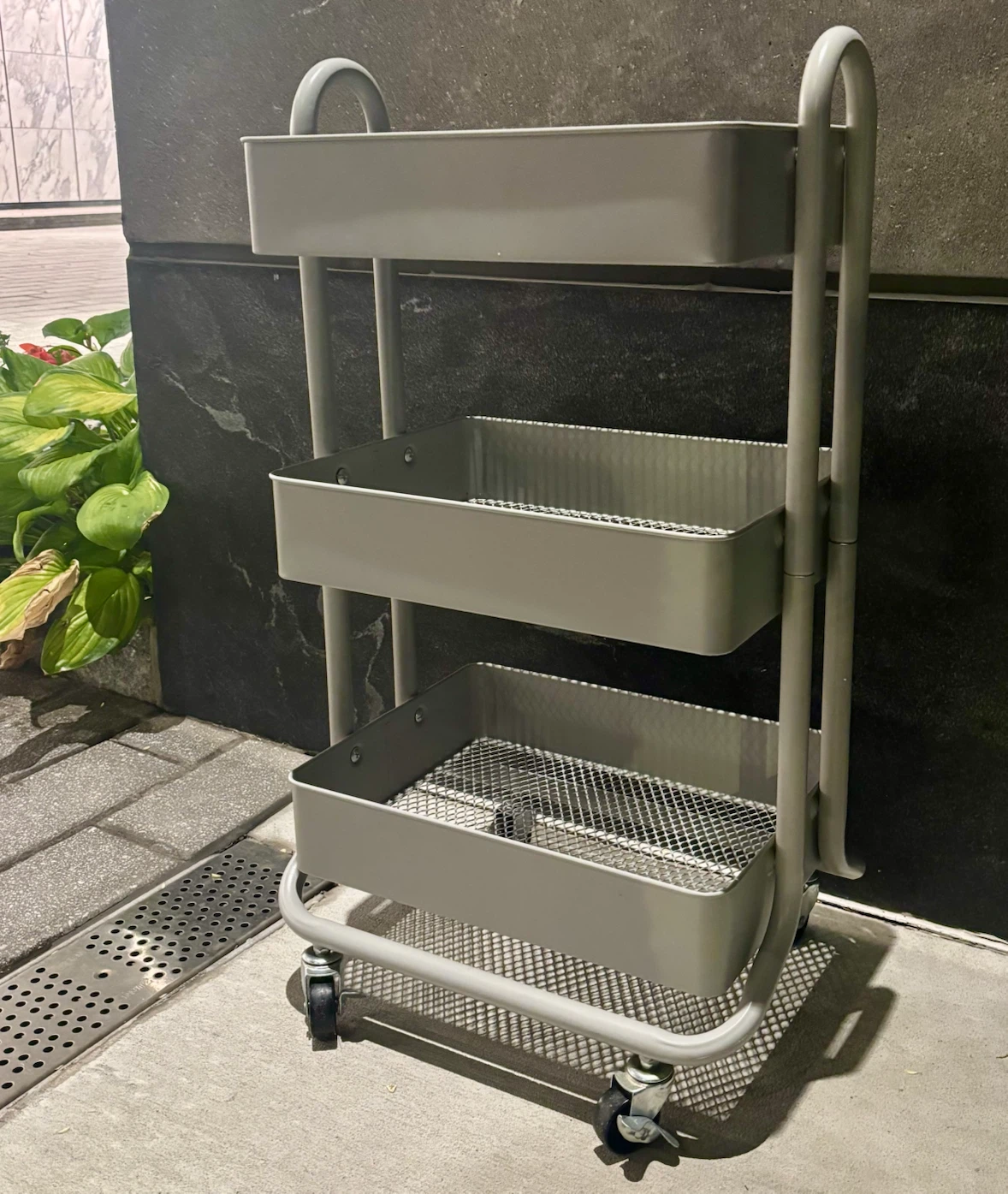 3-Tier Metal Rolling Storage Cart