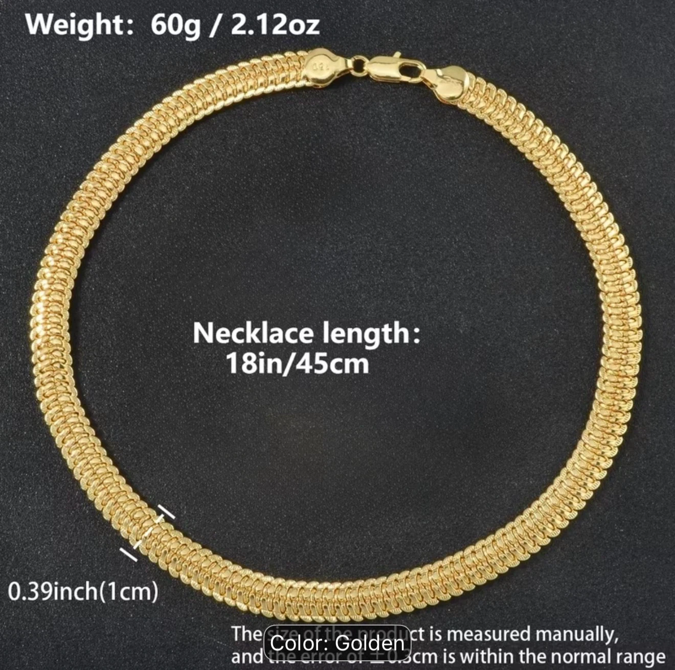 Golden Chain Necklace 18in