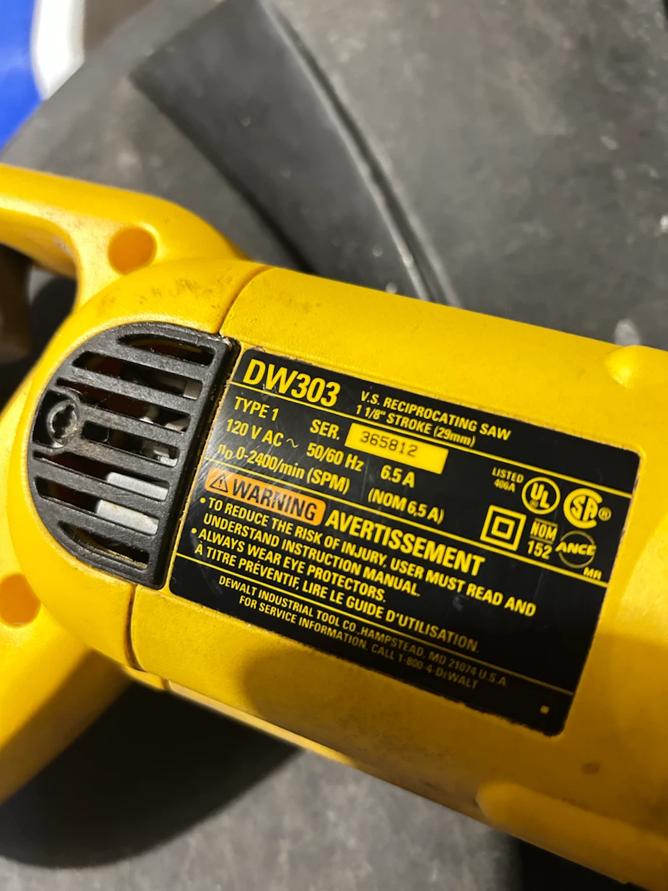 DeWalt DW303 V.S. Reciprocating Saw