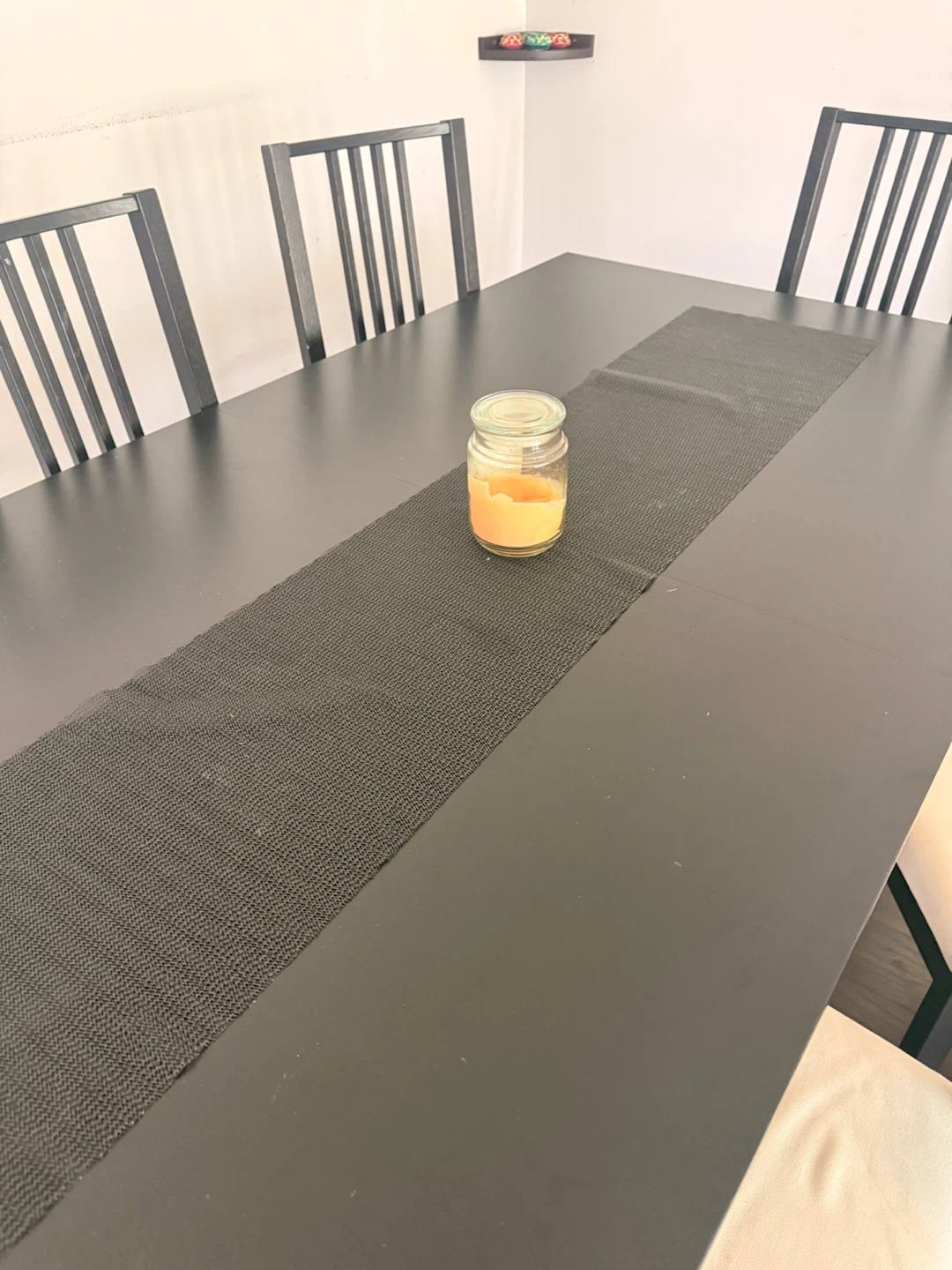 Black Wood Dining Table with 6 Chairs – Pickup Only