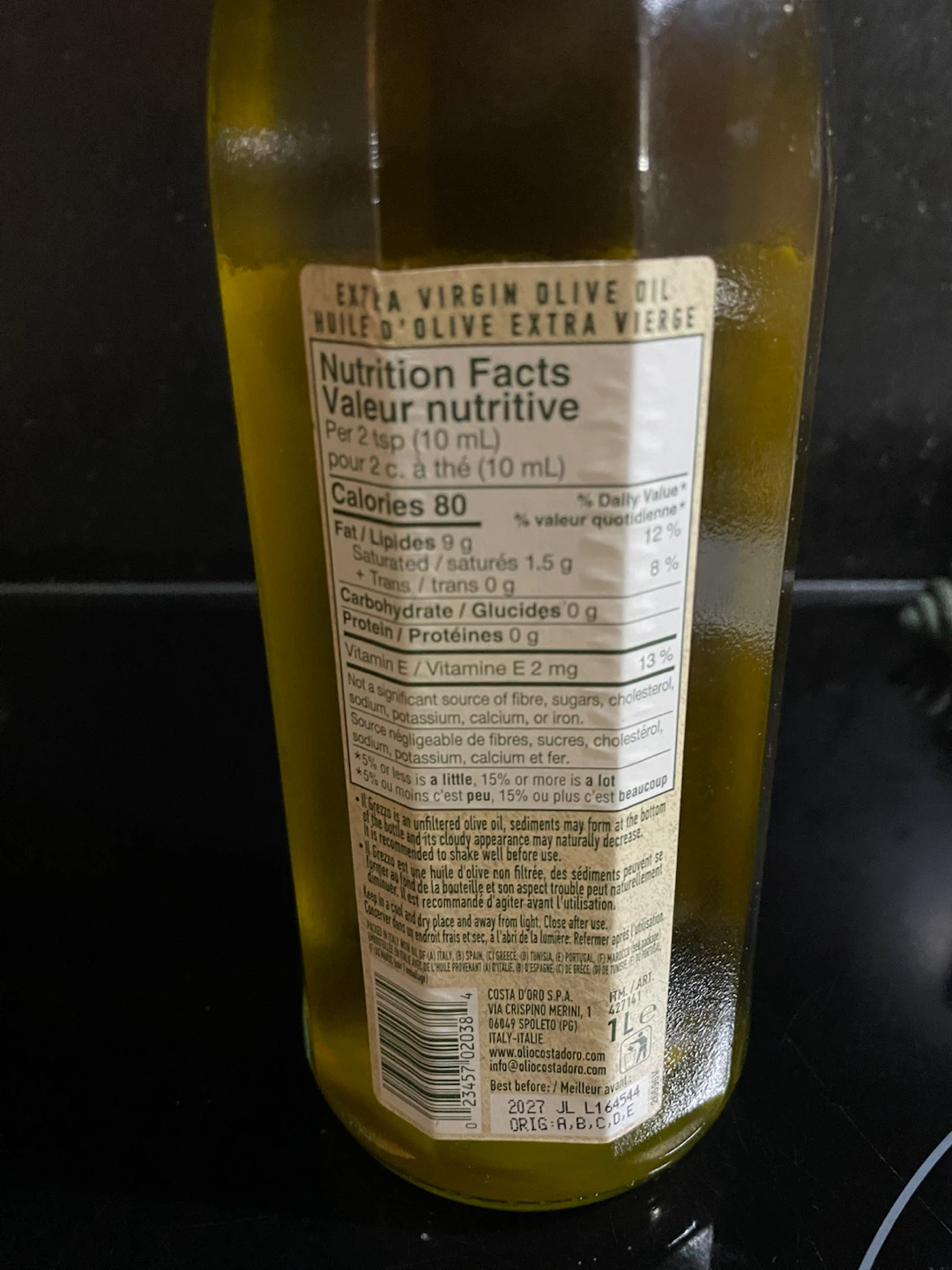 Costa d'Oro Grezzo Extra Virgin Olive Oil - photo 2