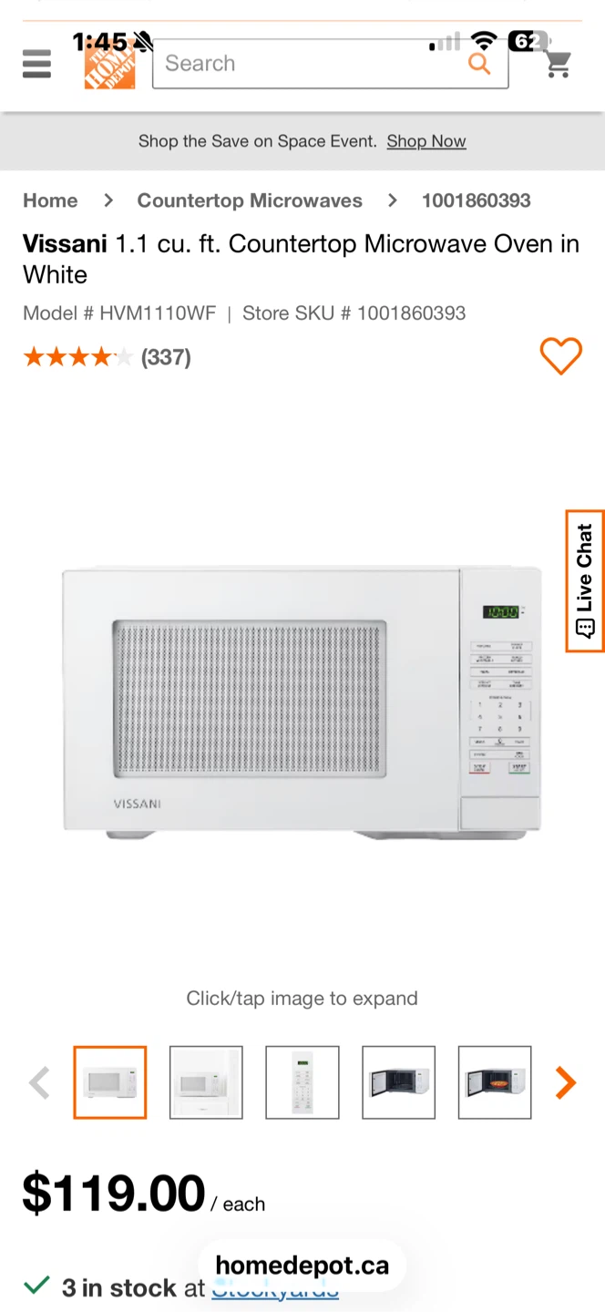 Vissani 1.1 cu. ft. Countertop Microwave Oven - White - photo 4