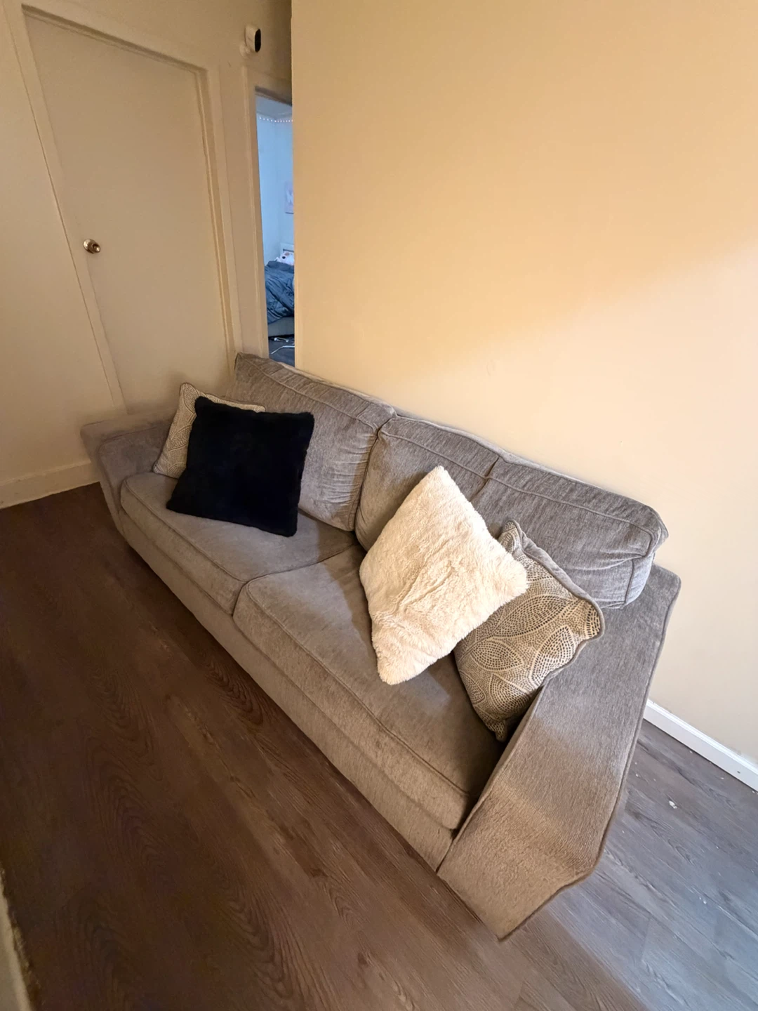 Gray Sofa bed with Decorative Pillows - photo 2