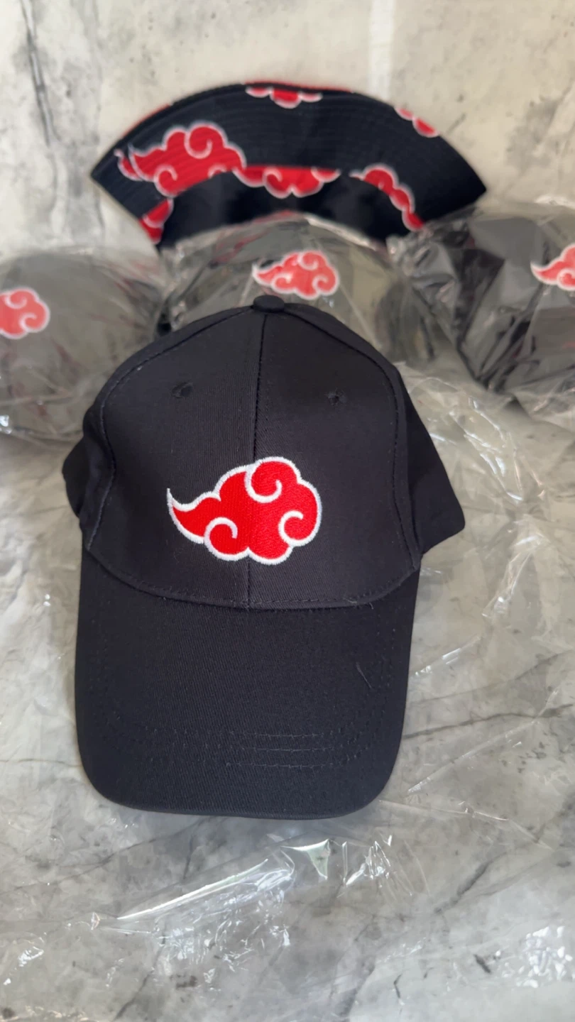 Black Baseball Cap with Red Cloud Design - photo 3