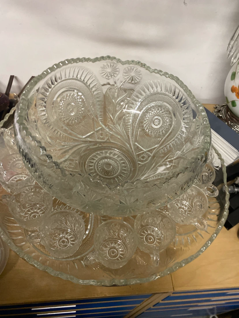 Glass Punch Bowl Set