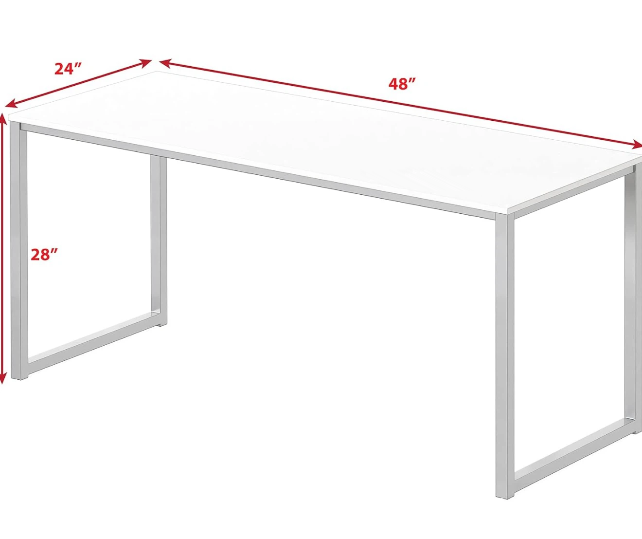 White Metal Frame Desk - 48" x 24" - photo 3