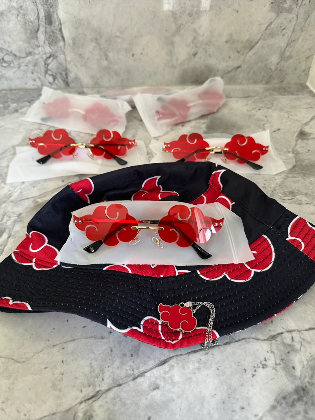 Cloud Shaped Sunglasses and Bucket Hat Set
