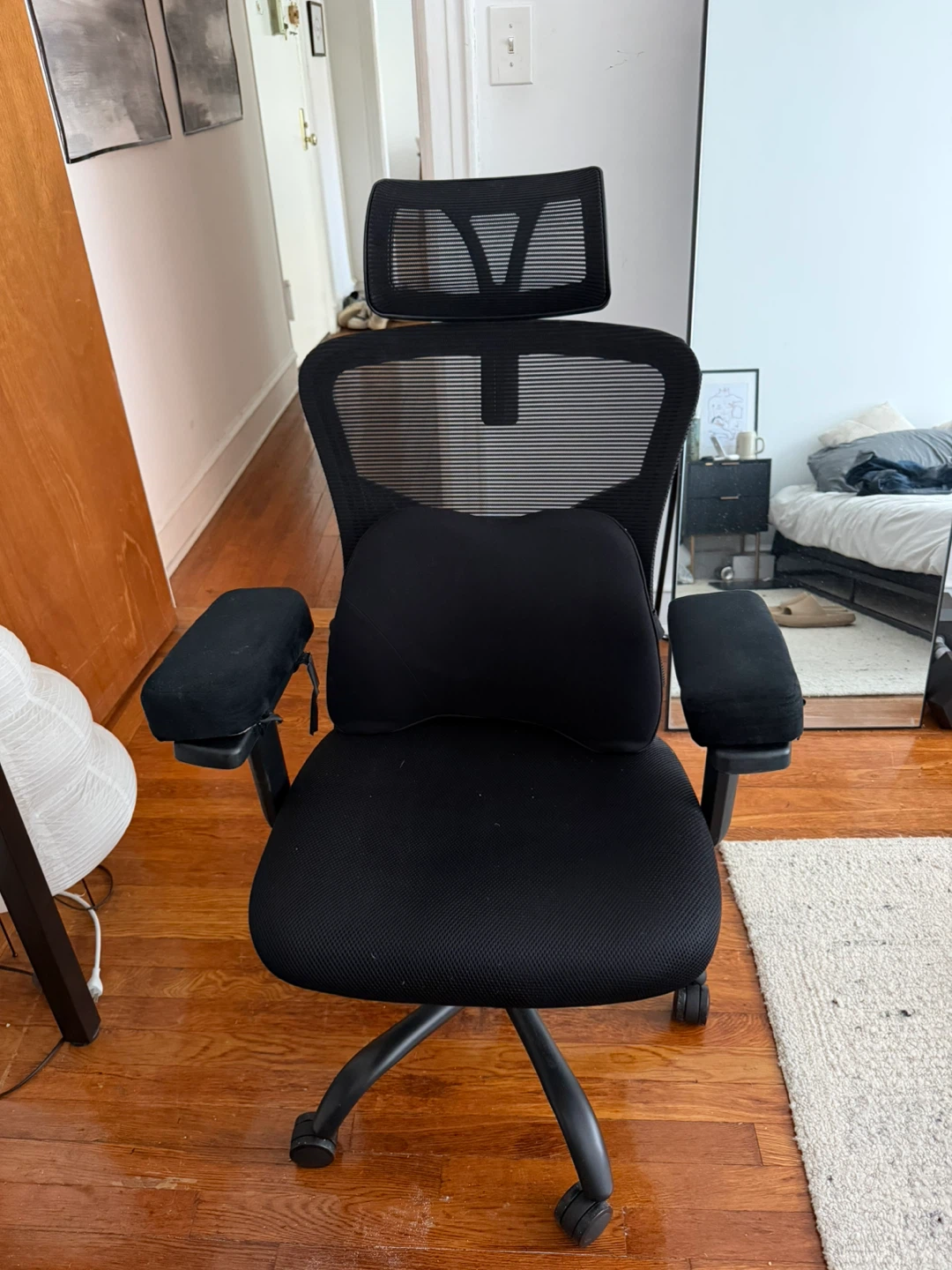 Black Ergonomic Mesh Office Chair with Lumbar Support - photo 3