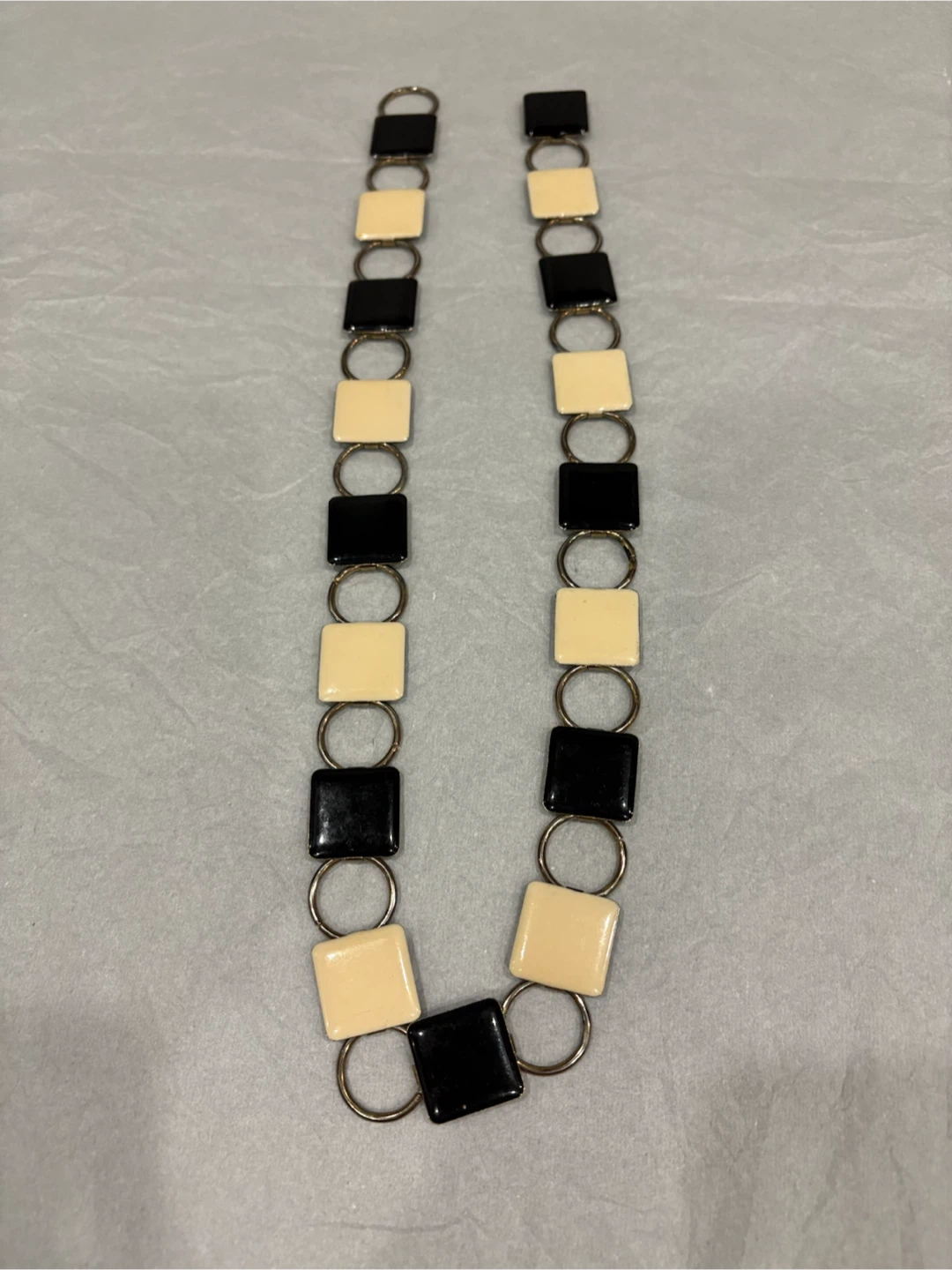 Vintage Black and Cream Chain Belt-S - photo 2