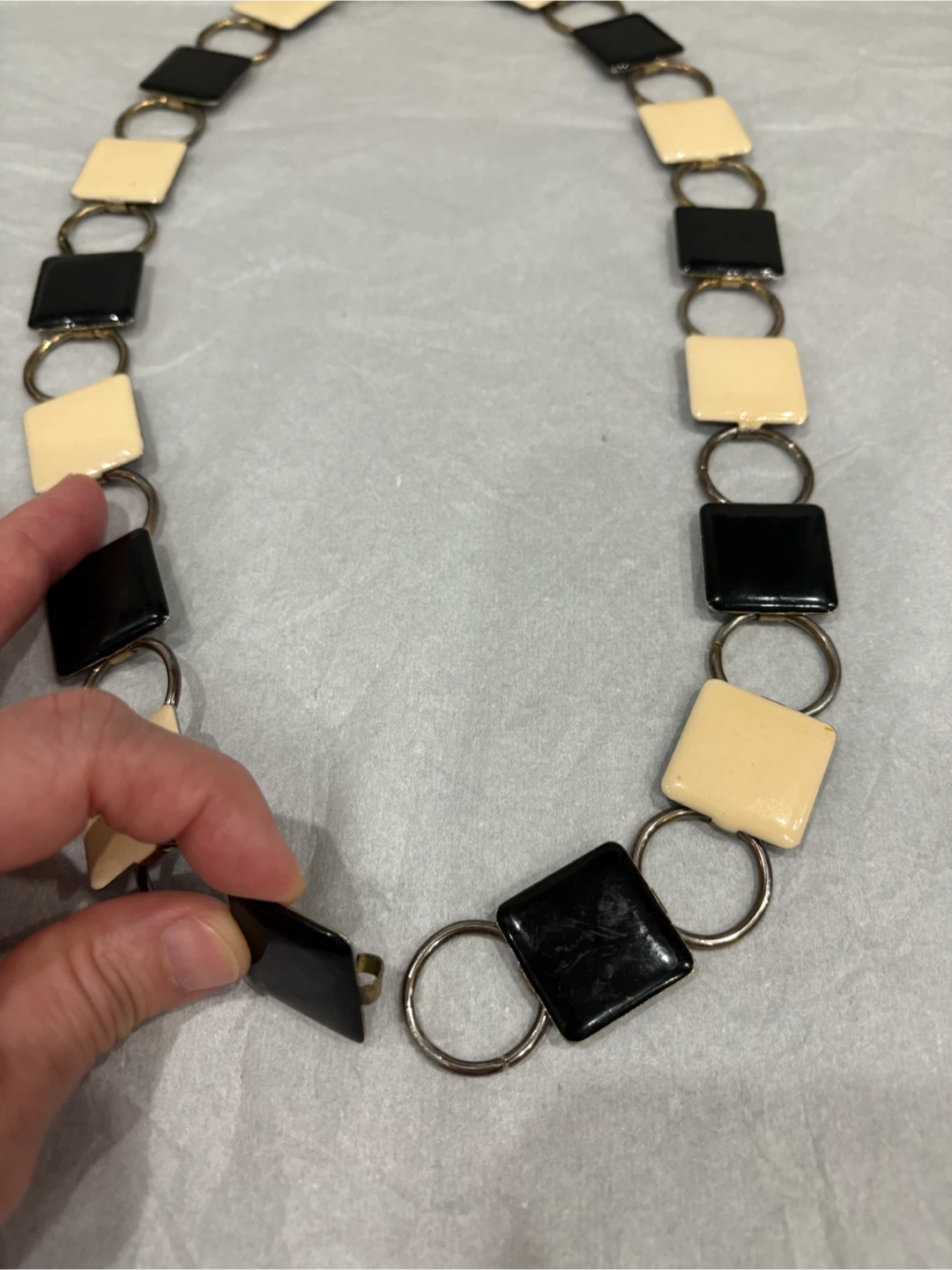 Vintage Black and Cream Chain Belt-S - photo 3