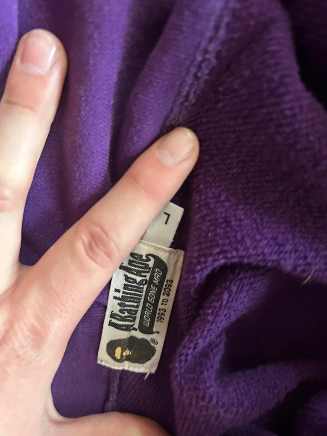 BAPE Purple Shark Full Zip Hoodie Size L - photo 2