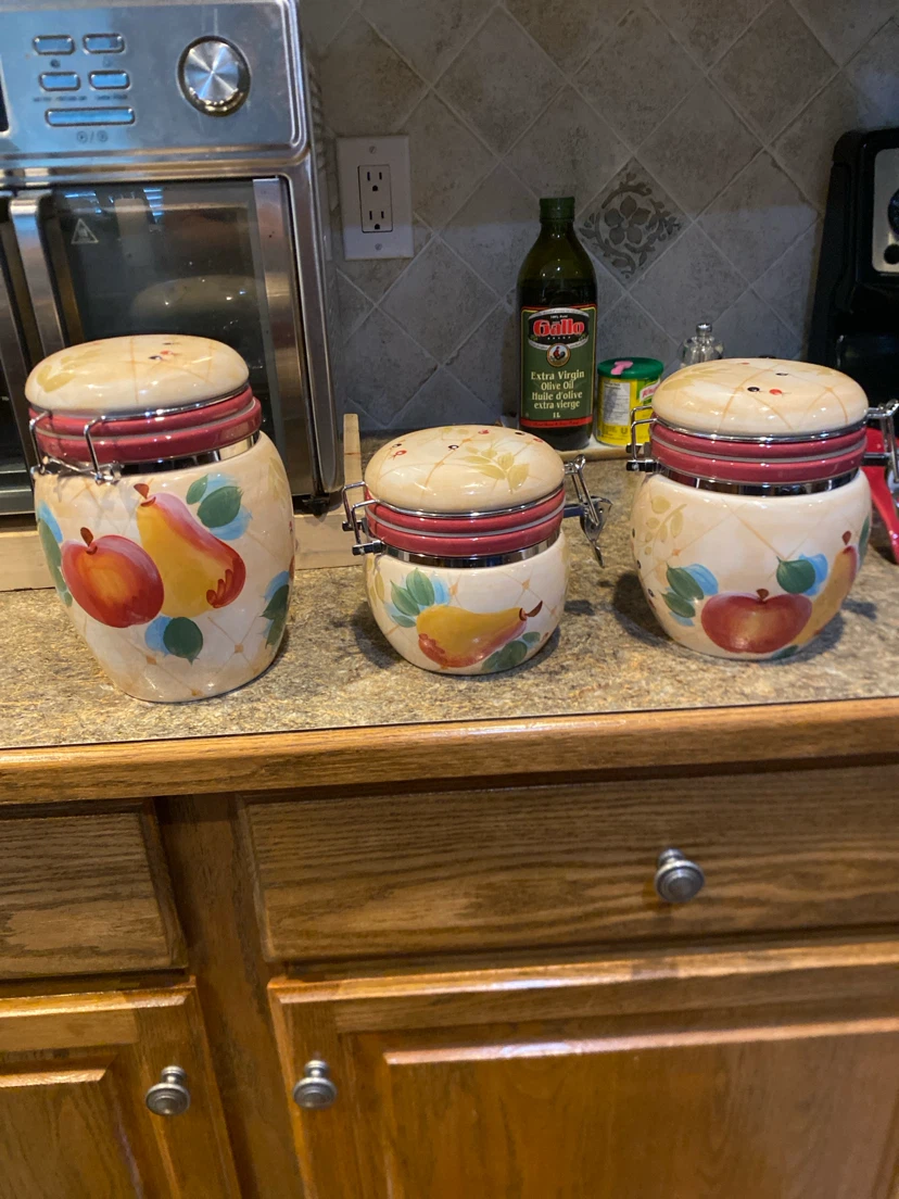Ceramic Fruit Design Canister Set