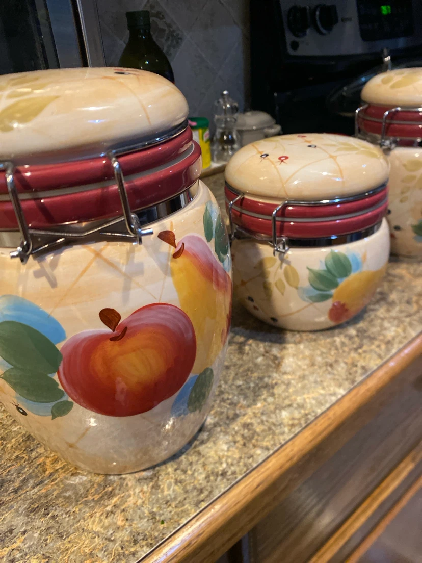 Ceramic Fruit Design Canister Set - photo 2