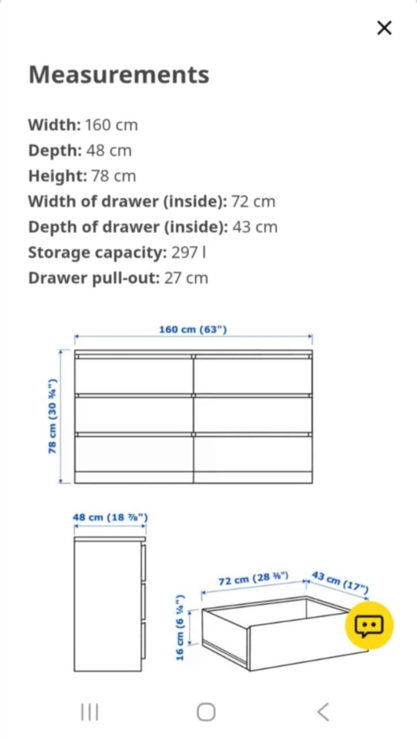Delivery Available For IKEA MALM 6-Drawer Dresser - photo 3