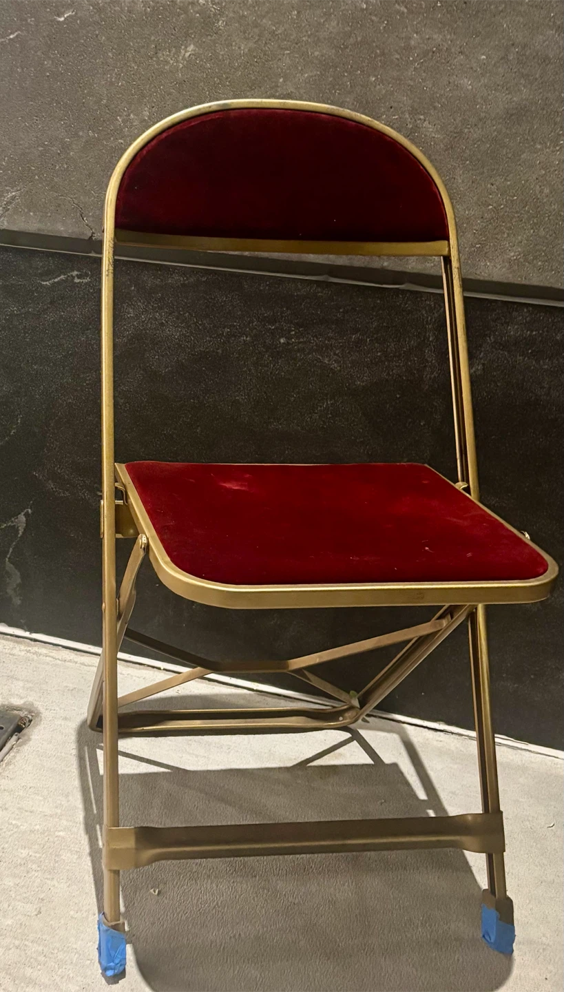 Red Velvet Folding Chair