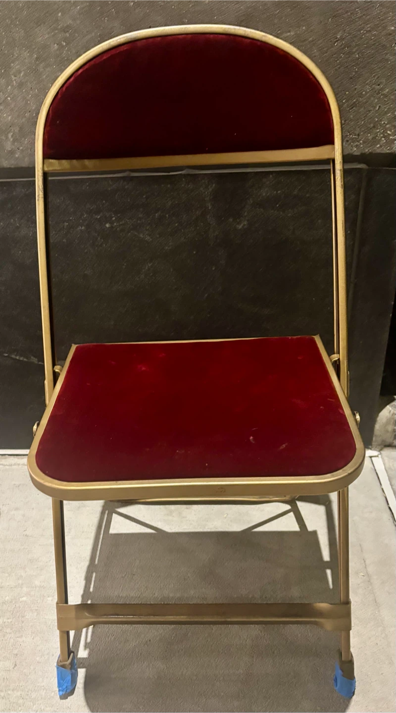 Red Velvet Folding Chair - photo 2