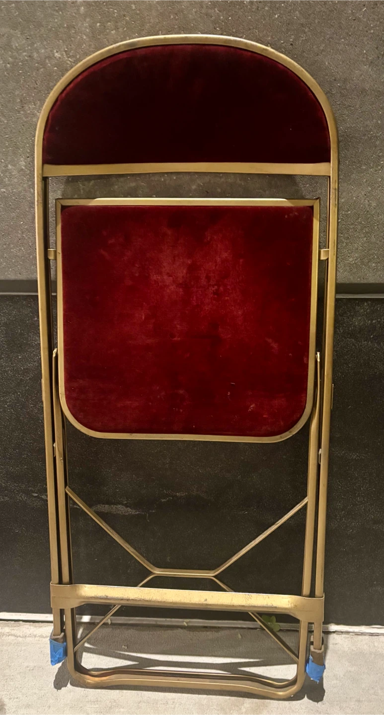 Red Velvet Folding Chair - photo 5
