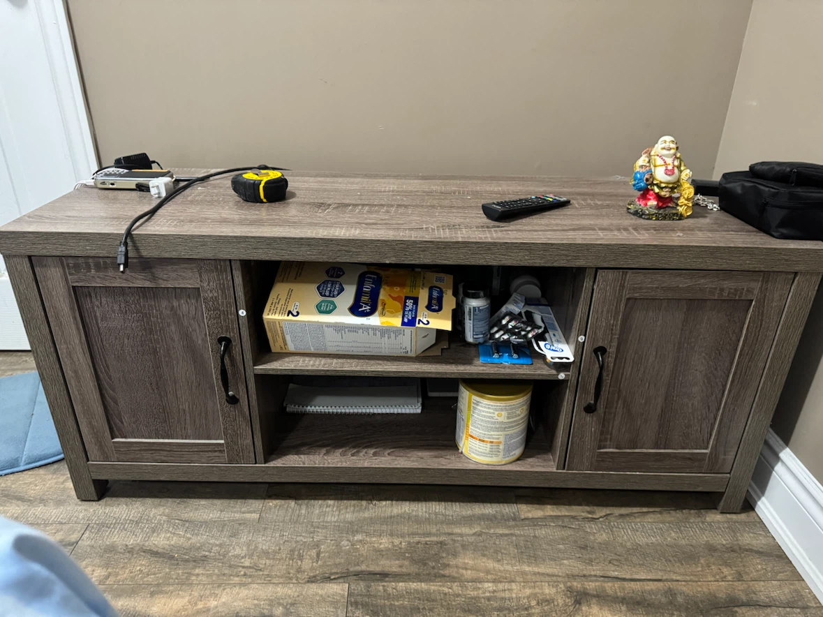 Wooden TV Stand with Storage - photo 2
