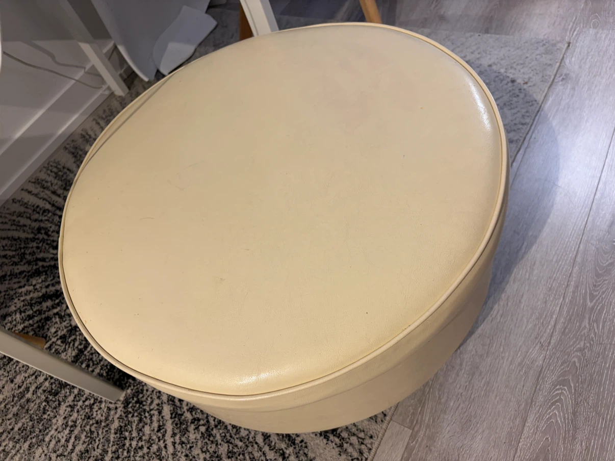 Cream Storage Ottoman