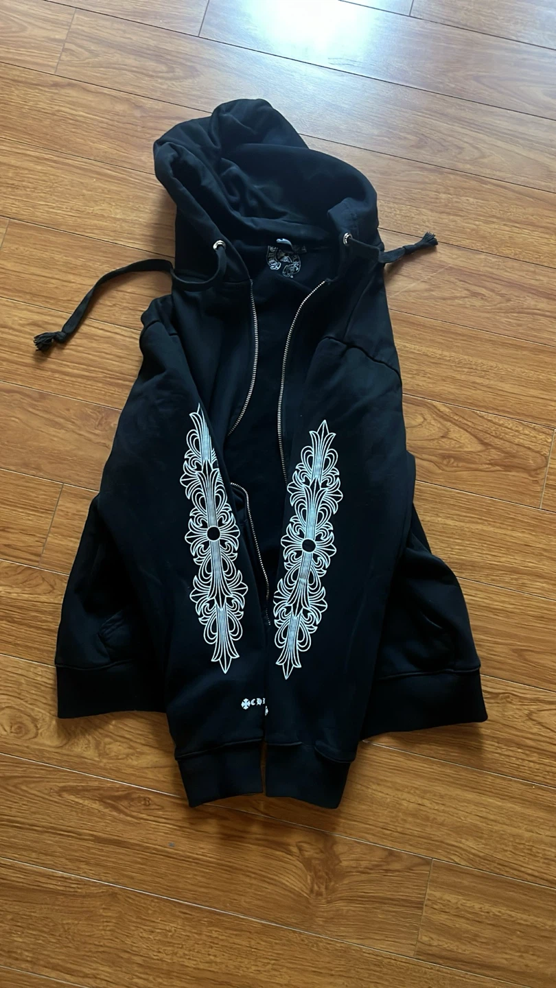 Chrome Hearts Black Zip-Up Hoodie - photo 3