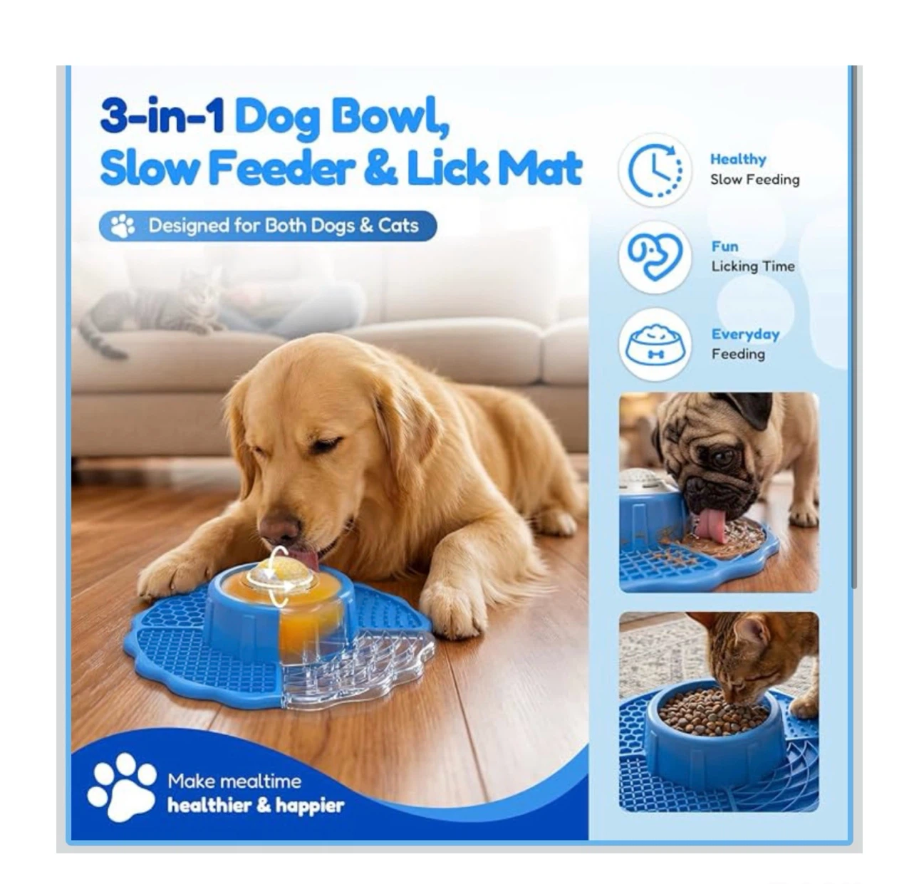 Brand new Slow Feeder Dog Bowls with Lick Mat - photo 3