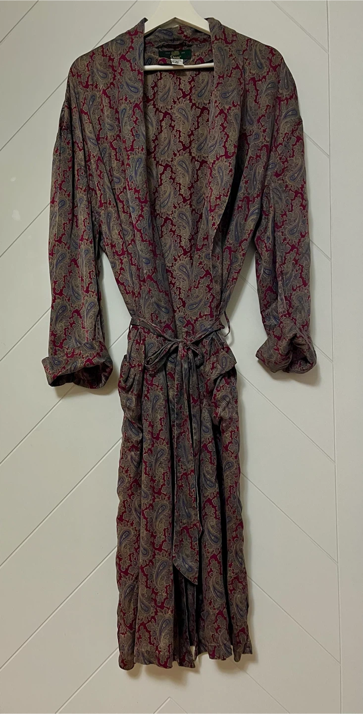 Orvis Silk Paisley Robe Old Hollywood Style - photo 3