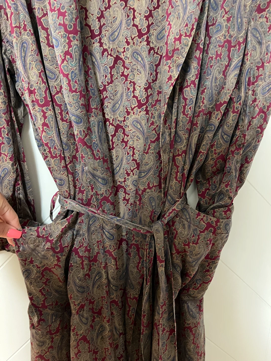 Orvis Silk Paisley Robe Old Hollywood Style - photo 4