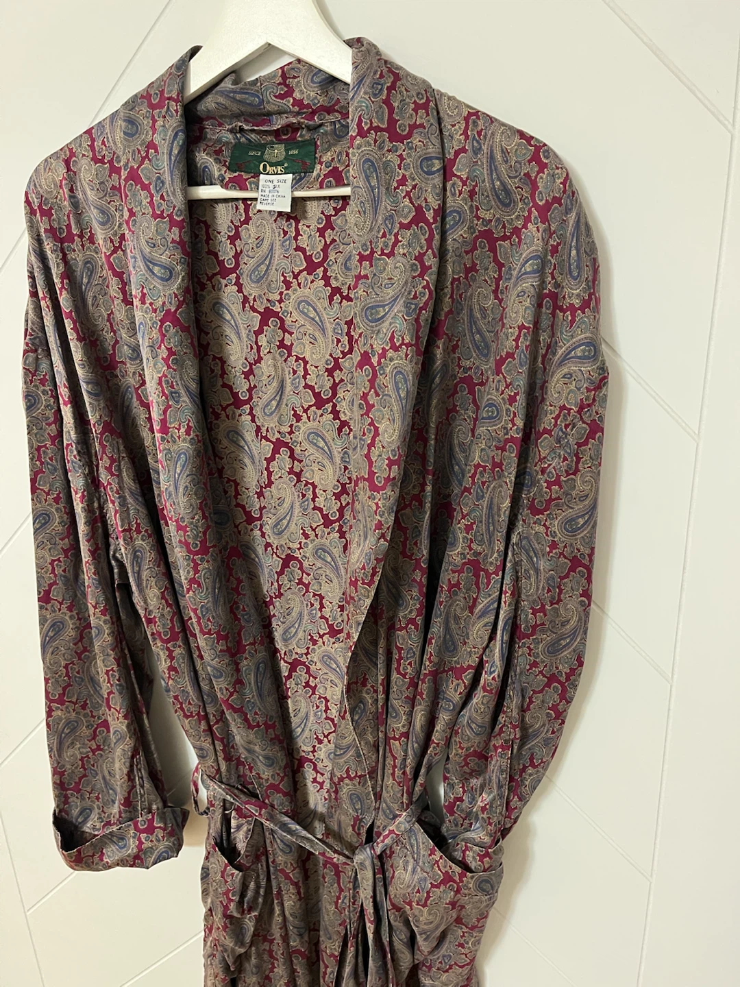 Orvis Silk Paisley Robe Old Hollywood Style - photo 5