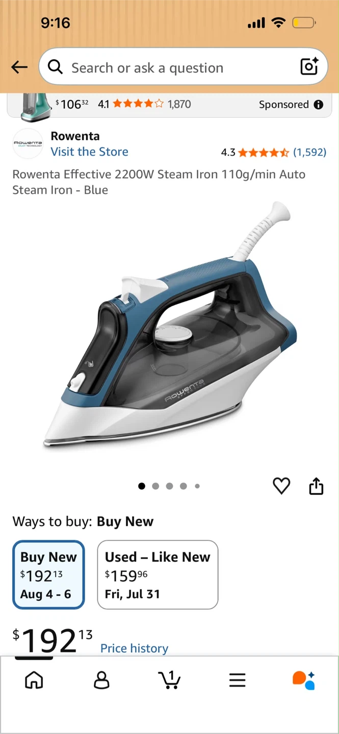 Rowenta DW23 Accesssteam Steam Iron