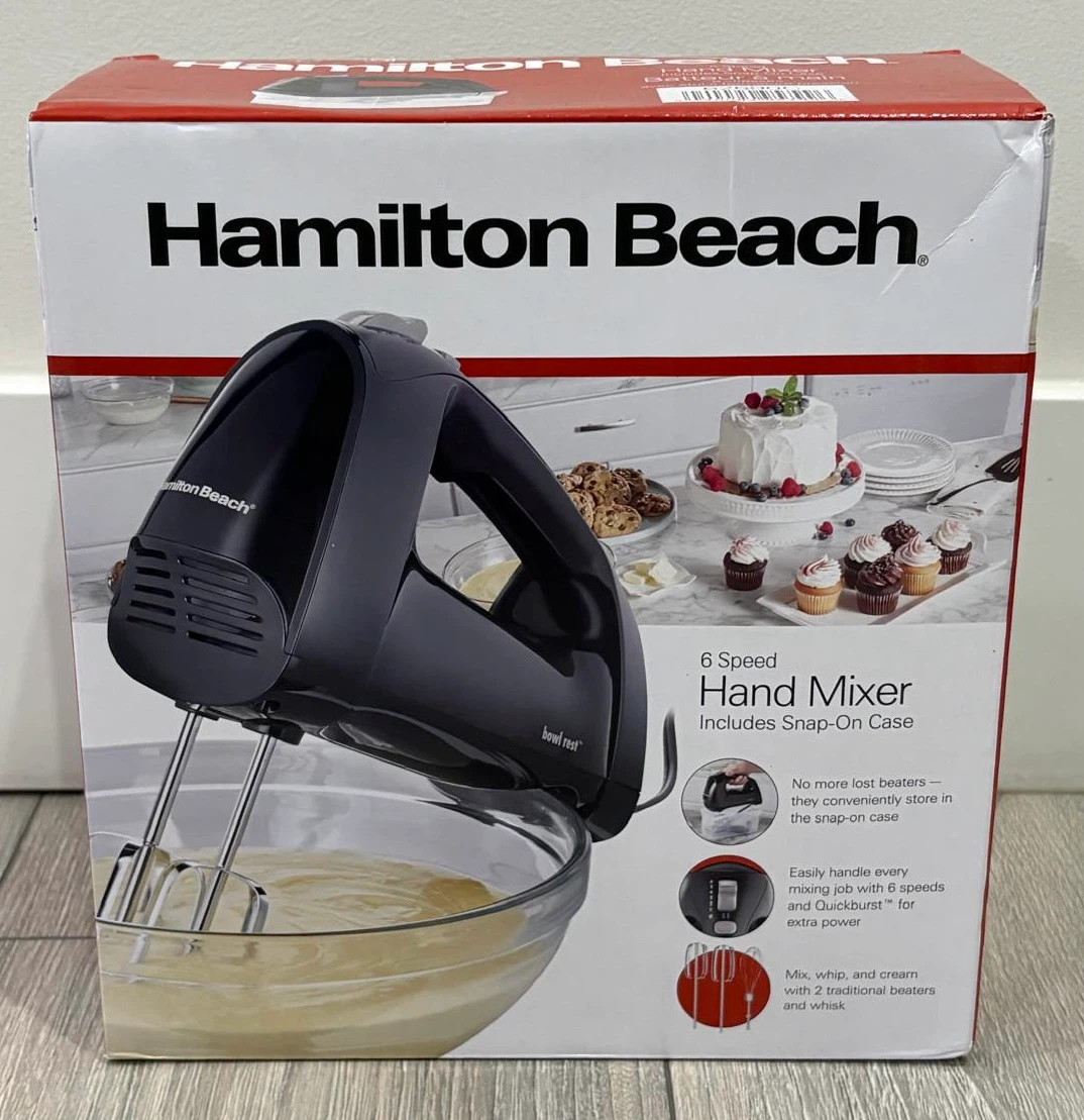 Hamilton Beach 6 Speed Hand Mixer with Snap-On Case