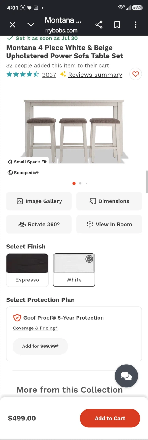 Montana 4 Piece White & Beige Upholstered Table Set
