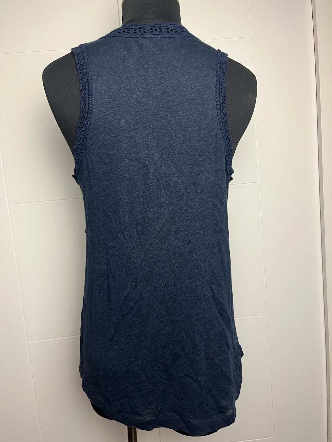 J.Crew Navy Blue Lace Trim Tank Top - photo 2