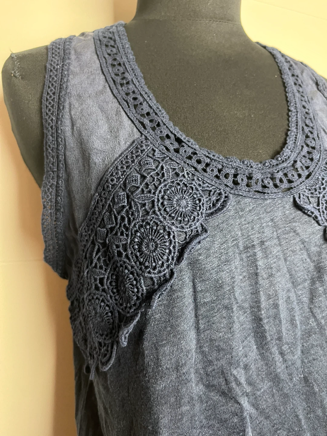 J.Crew Navy Blue Lace Trim Tank Top - photo 3